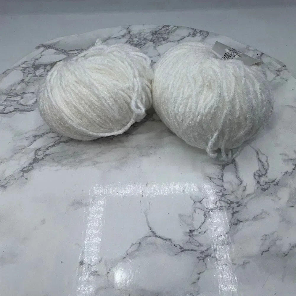LANG Velluto White #28 Viscose Nylon Yarn-2 Skeins NEW!